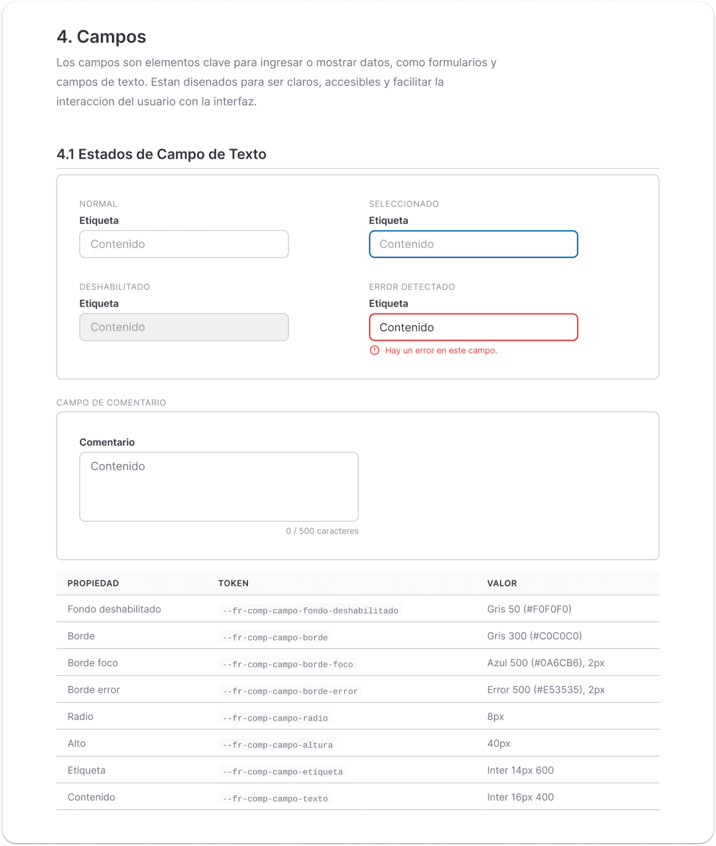 Fractal design system field states and specs