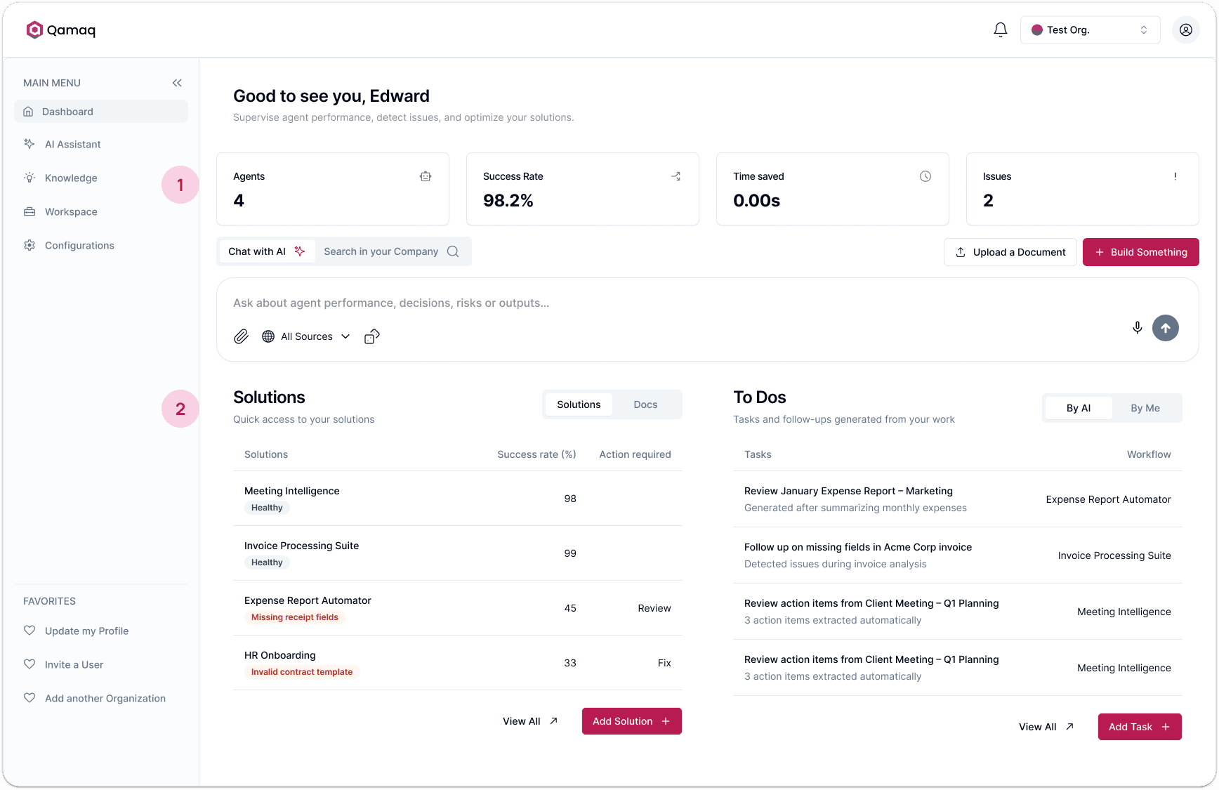 Dashboard for advanced users