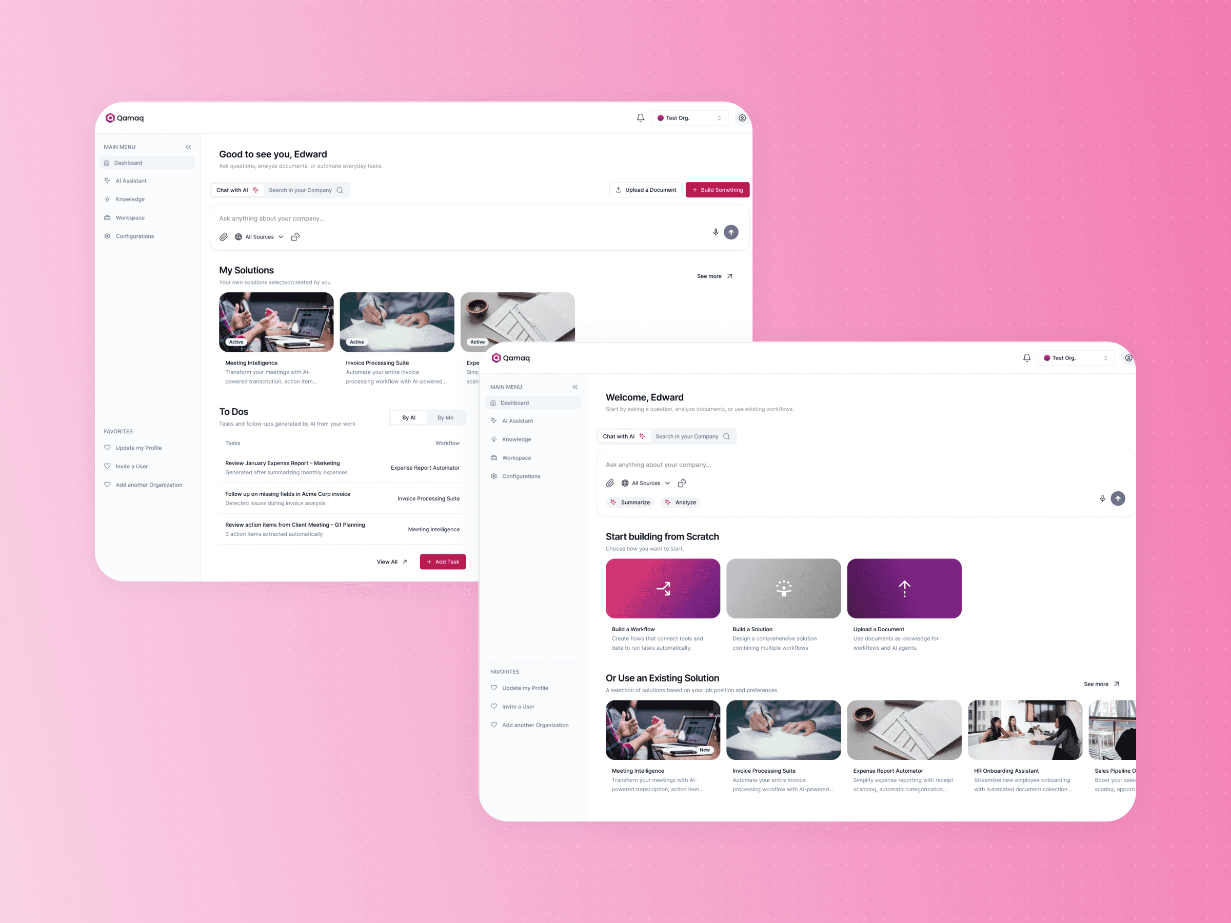 Qamaq dashboard overview